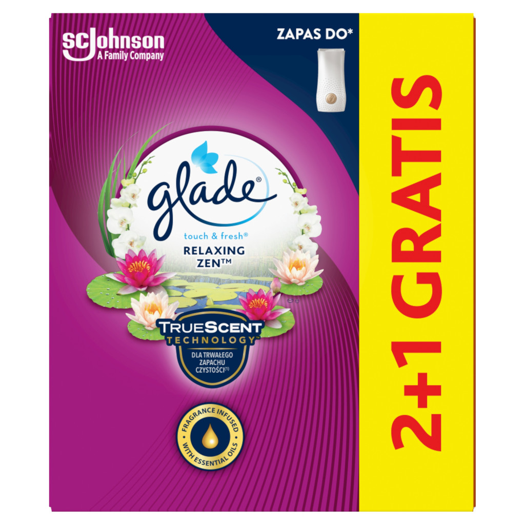 Glade Touch & Fresh Relaxing Zen koncentrált aeroszolos légfrissítő utántöltő 3x10 ml (30 ml)