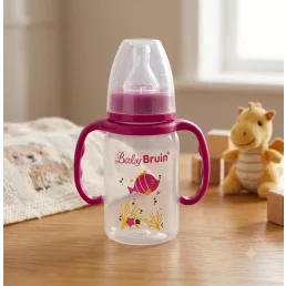 BabyBruin fogantyús cumisüveg, 120 ml (lányos)