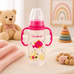BabyBruin fogantyús cumisüveg, 240 ml (lányos)