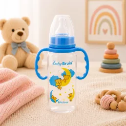 BabyBruin fogantyús cumisüveg, 240 ml (fiús)