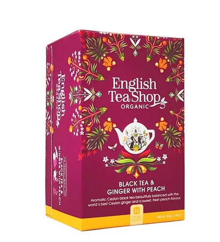 English Tea Shop Gyömbéres-barackos fekete tea (20 filter)