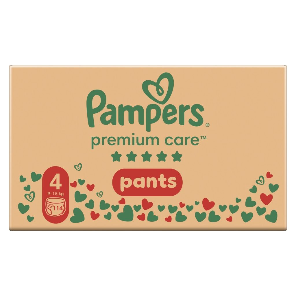 Pampers Premium Care Pants bugyipelenka 4, 9-15 kg, HAVI PELENKACSOMAG 114 db
