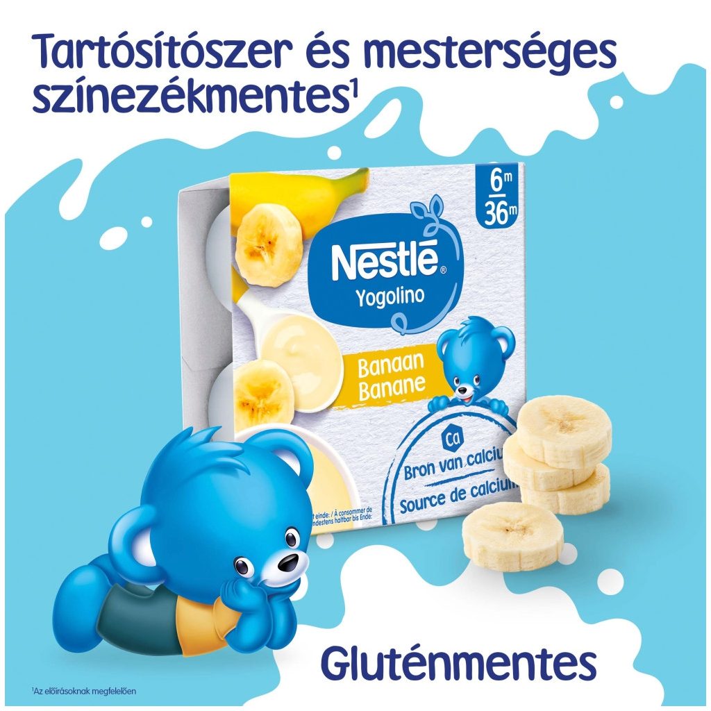 Nestlé Yogolino tejalapú banános bébidesszert 6-36 hónapos korig (4x100 g)