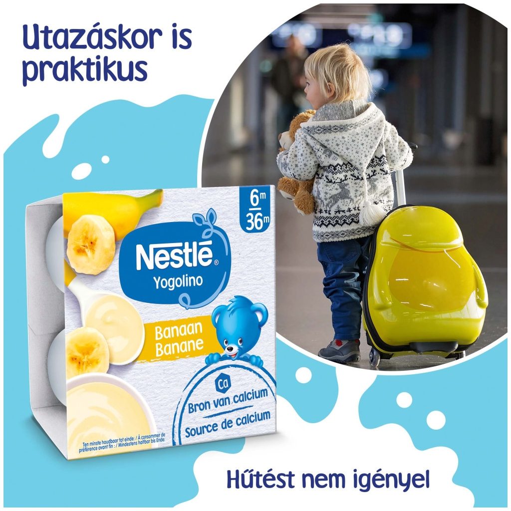 Nestlé Yogolino tejalapú banános bébidesszert 6-36 hónapos korig (4x100 g)