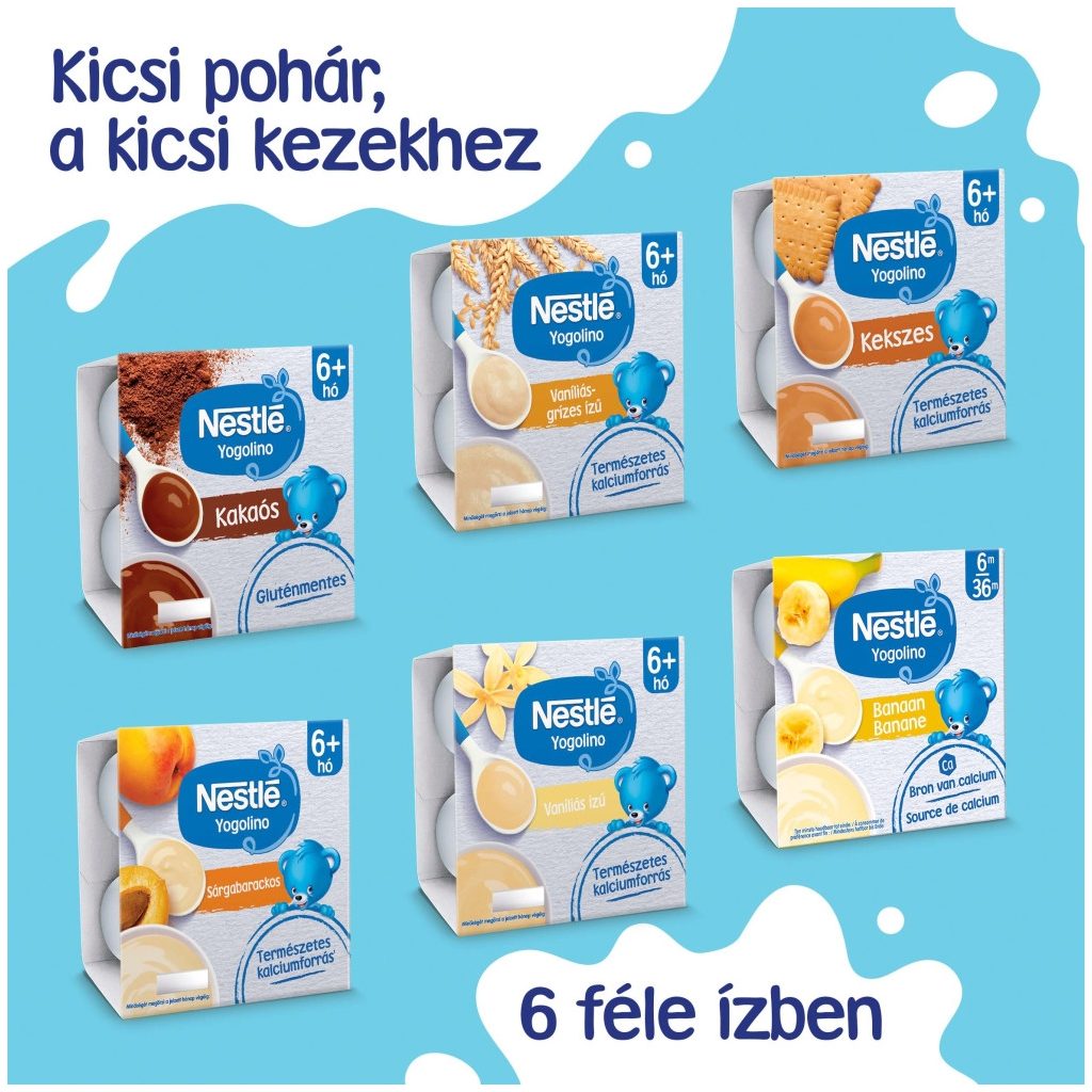 Nestlé Yogolino tejalapú banános bébidesszert 6-36 hónapos korig (4x100 g)