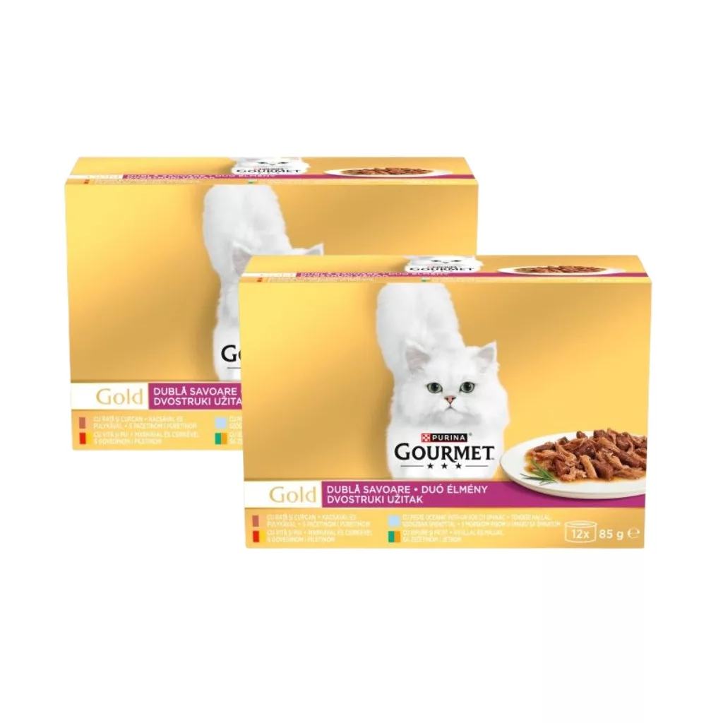 Purina Gourmet Gold alutasakos macskaeledel duó élmény (24x85 g)