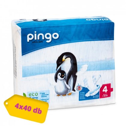 Pingo ökológiai eldobható pelenka, Maxi 4, 7-18 kg, HAVI PELENKACSOMAG 160 db