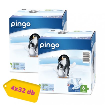 Pingo ökológiai eldobható pelenka, XL 6, 15-30 kg, HAVI PELENKACSOMAG 4x32 db