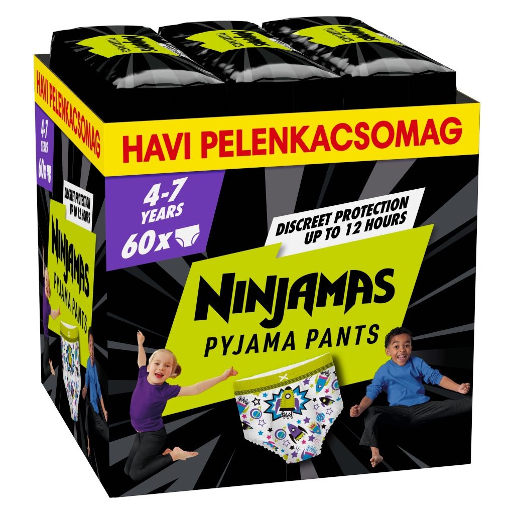 Pampers Ninjamas Pyjama Pants éjszakai bugyipelenka űrhajós 7, 17-30 kg, 60 db