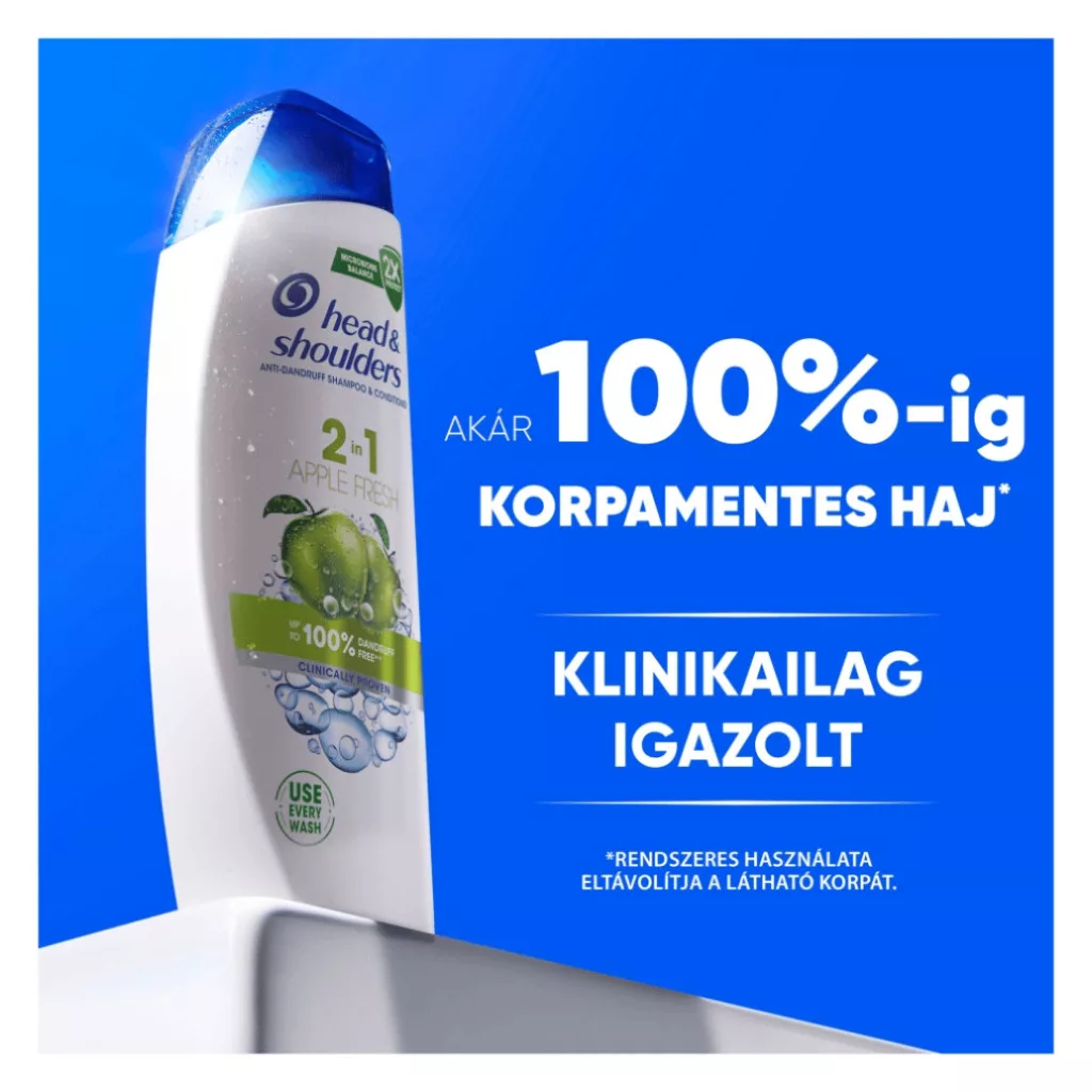 Head & Shoulders Apple Fresh 2az1-ben korpásodás elleni sampon (330 ml)