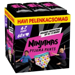   Pampers Ninjamas Pyjama Pants éjszakai bugyipelenka szívecskés 4-7, 17-30 kg, 60 db