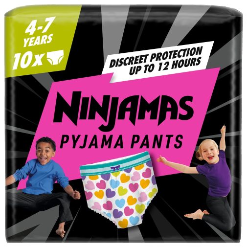 Pampers Ninjamas Pyjama Pants éjszakai bugyipelenka szívecskés 4-7, 17-30 kg, 10 db