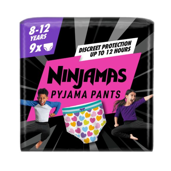 Pampers Ninjamas Pyjama Pants éjszakai bugyipelenka szívecskés 8-12, 27-43 kg, 9 db