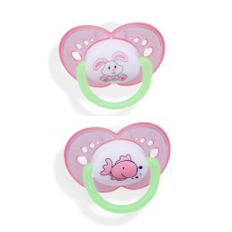   BabyBruin világítós szilikon játszócumi 0-6 hó, 2db (rózsa)