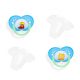 BabyBruin világítós szilikon játszócumi, kupakkal, 0-6 hó, 2db (kék)