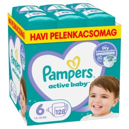   Pampers Active Baby pelenka, Junior 6, 13-18 kg, HAVI PELENKACSOMAG 128 db