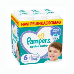   Pampers Active Baby pelenka, Junior 6, 13-18 kg, HAVI PELENKACSOMAG 128 db