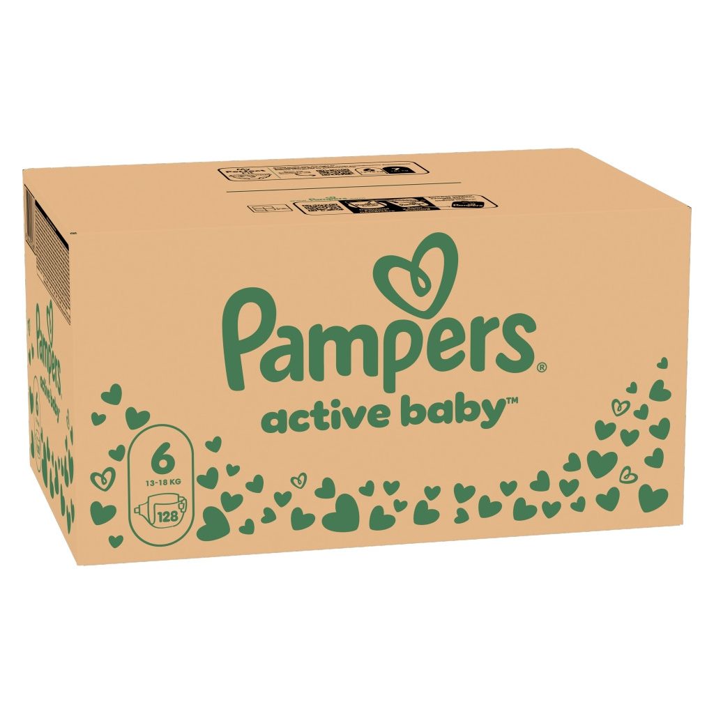 Pampers Active Baby pelenka, Junior 6, 13-18 kg, HAVI PELENKACSOMAG 128 db