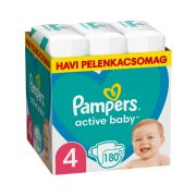   Pampers Active Baby pelenka, Maxi 4, 9-14 kg, HAVI PELENKACSOMAG 180 db