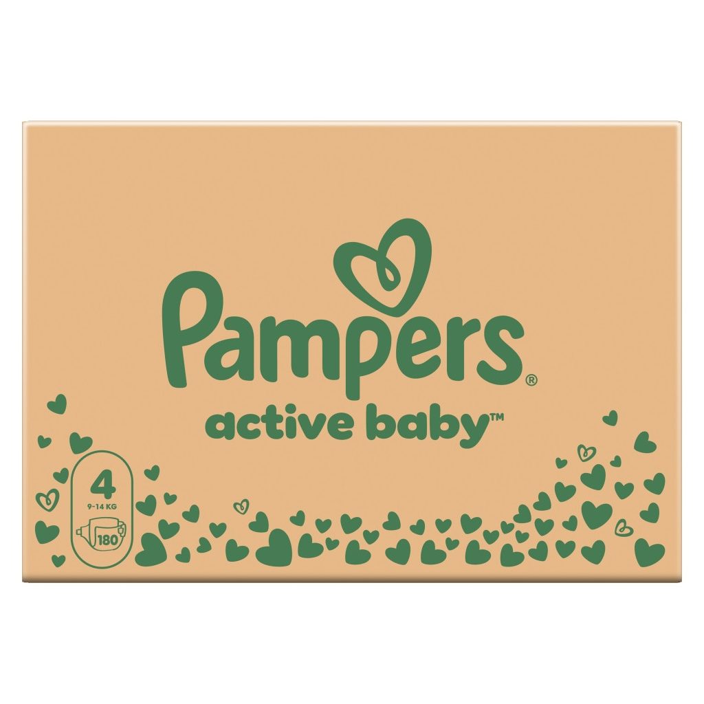 Pampers Active Baby pelenka, Maxi 4, 9-14 kg, HAVI PELENKACSOMAG 180 db