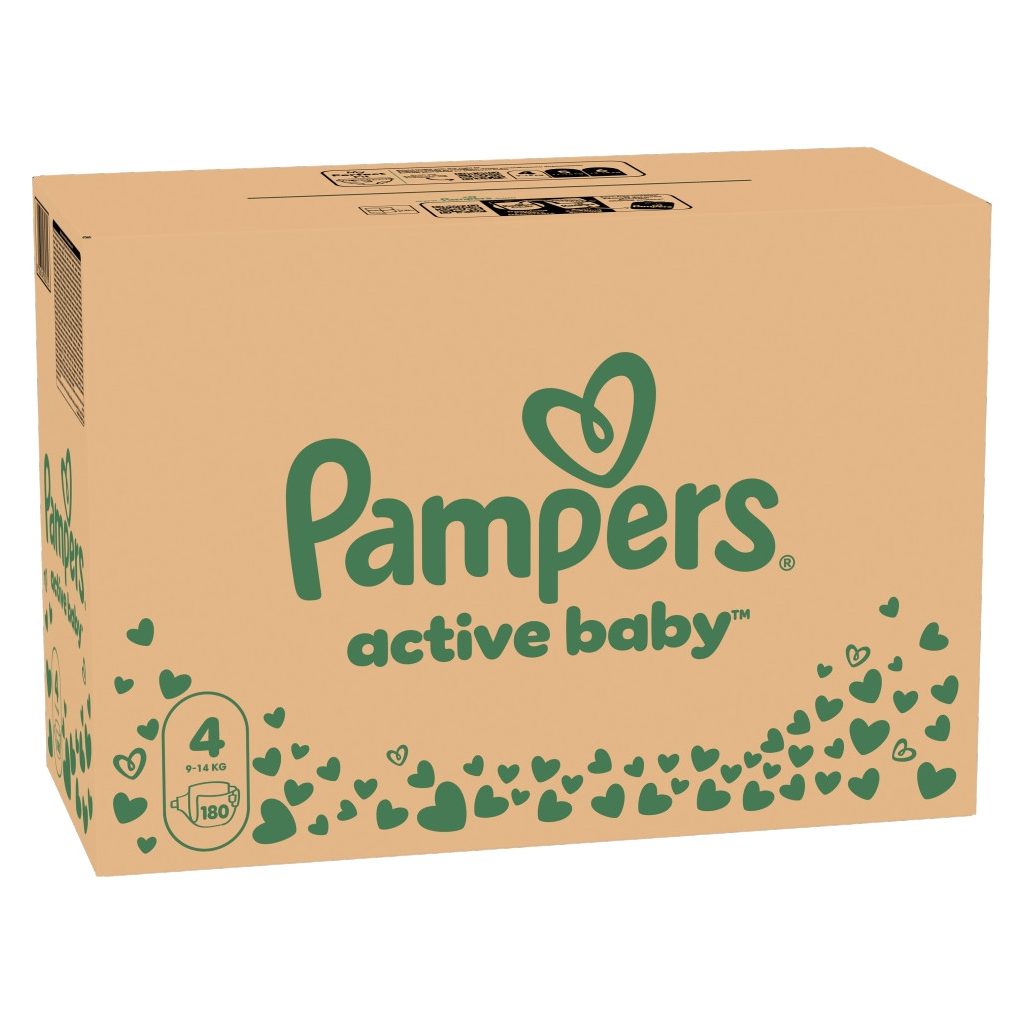Pampers Active Baby pelenka, Maxi 4, 9-14 kg, HAVI PELENKACSOMAG 180 db