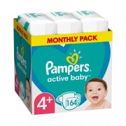   Pampers Active Baby pelenka, Maxi+ 4+, 10-15 kg, HAVI PELENKACSOMAG 164 db