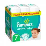   Pampers Active Baby pelenka, XL 7, 15 kg+, HAVI PELENKACSOMAG 116 db