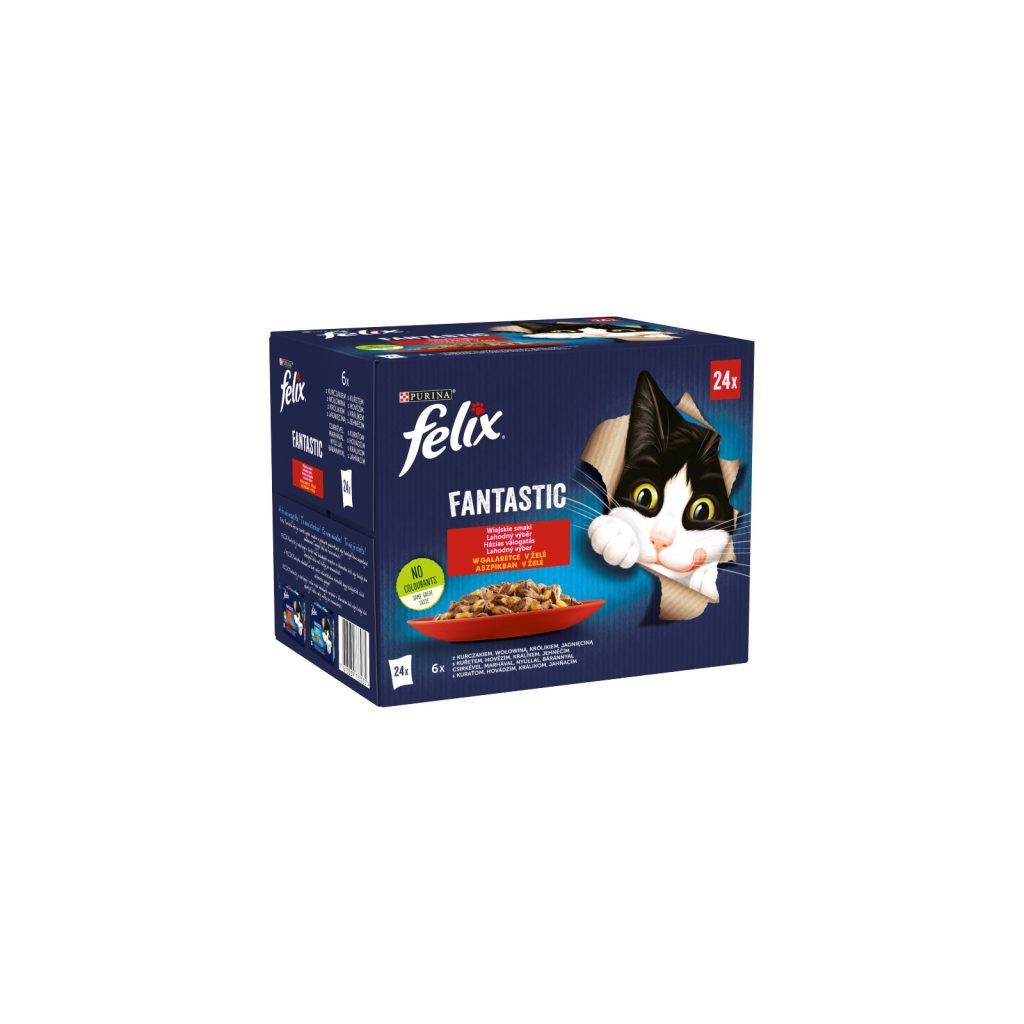 Purina Felix Fantastic alutasakos macskaeledel házias válogatás (24x85 g)