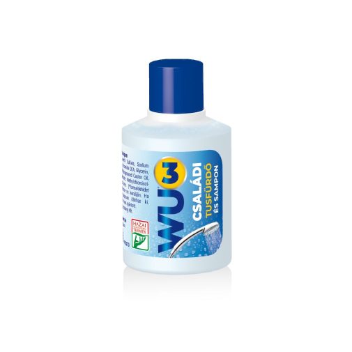 WU3 családi tusfürdő és sampon, púder illat (100 ml)