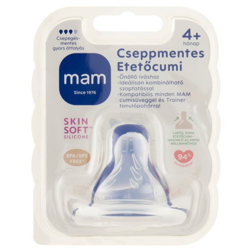 MAM etetőcumi 4 hó+ (3 cseppes, gyors átfolyású, csepegésmentes)