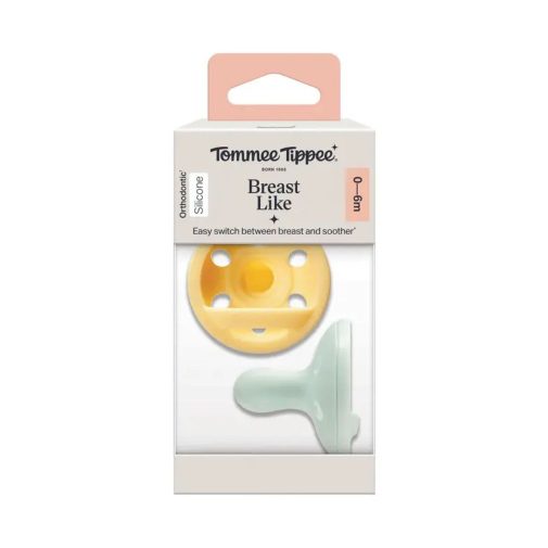 Tommee Tippee Breastlike anyamell formájú cumi 0-6 hó 2 db (zöld-sárga)