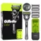 Gillette Labs borotva bőrradírral 5 db borotvabetéttel, fali tartóval és utazótokkal + AJÁNDÉK Kulacs