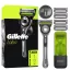 Gillette Labs borotva bőrradírral 5 db borotvabetéttel, fali tartóval és utazótokkal + AJÁNDÉK Kulacs