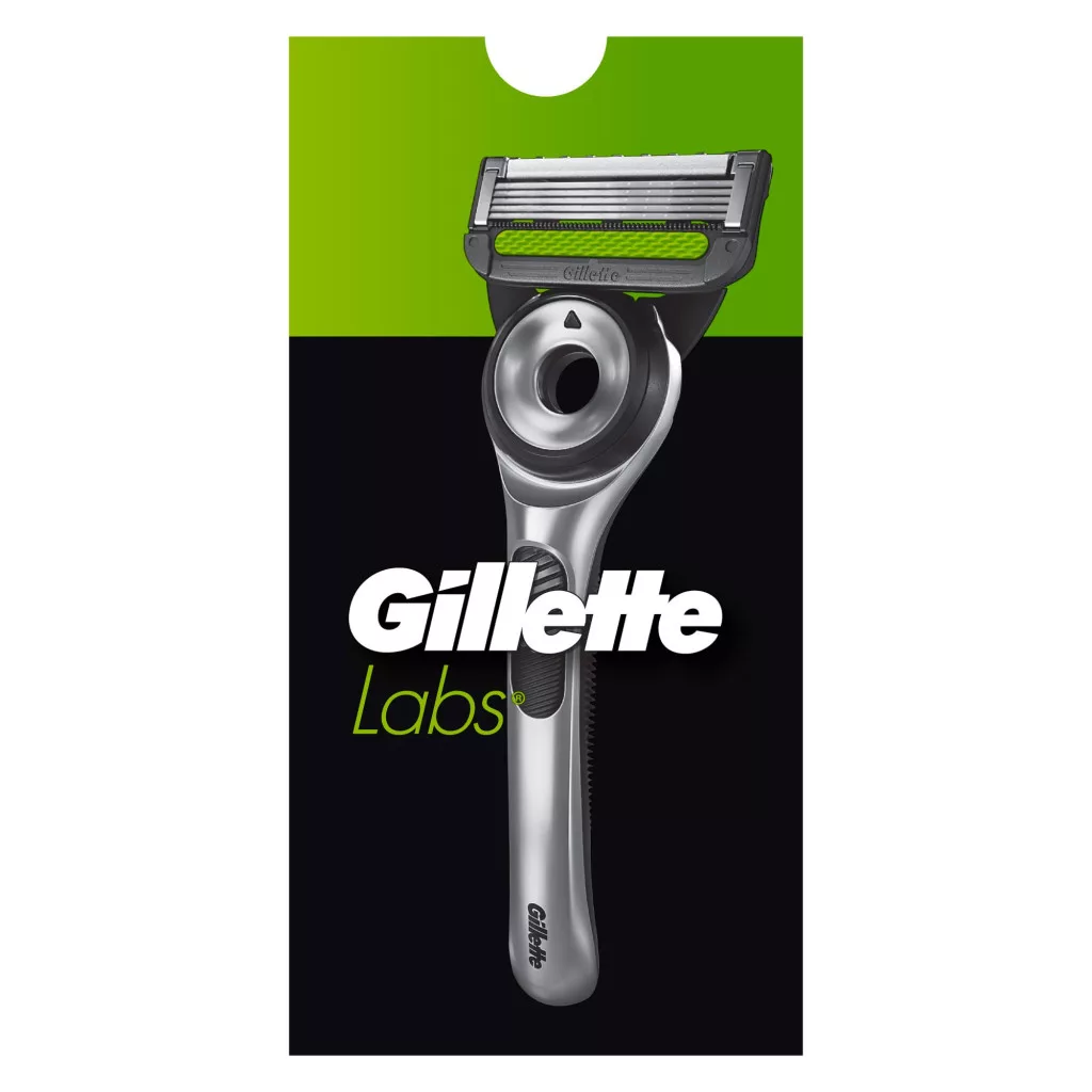 Gillette Labs borotva bőrradírral 5 db borotvabetéttel, fali tartóval és utazótokkal + AJÁNDÉK Kulacs