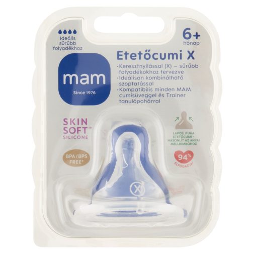 MAM etetőcumi 6 hó+ (extra gyors átfolyású, sűrűbb folyadékoknak)