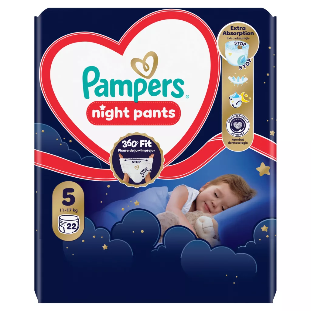 Pampers Night Pants bugyipelenka 5, 11-17 kg, 22 db