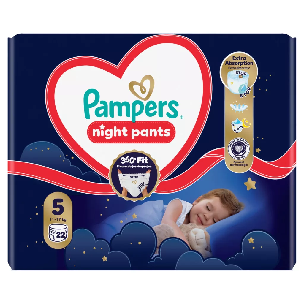 Pampers Night Pants bugyipelenka 5, 11-17 kg, 22 db