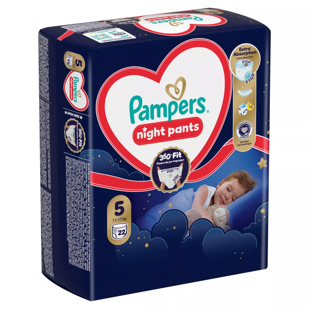 Pampers Night Pants bugyipelenka 5, 11-17 kg, 22 db