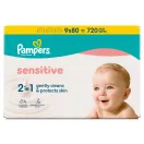 Pampers Sensitive nedves törlőkendő XXL 9x80 db