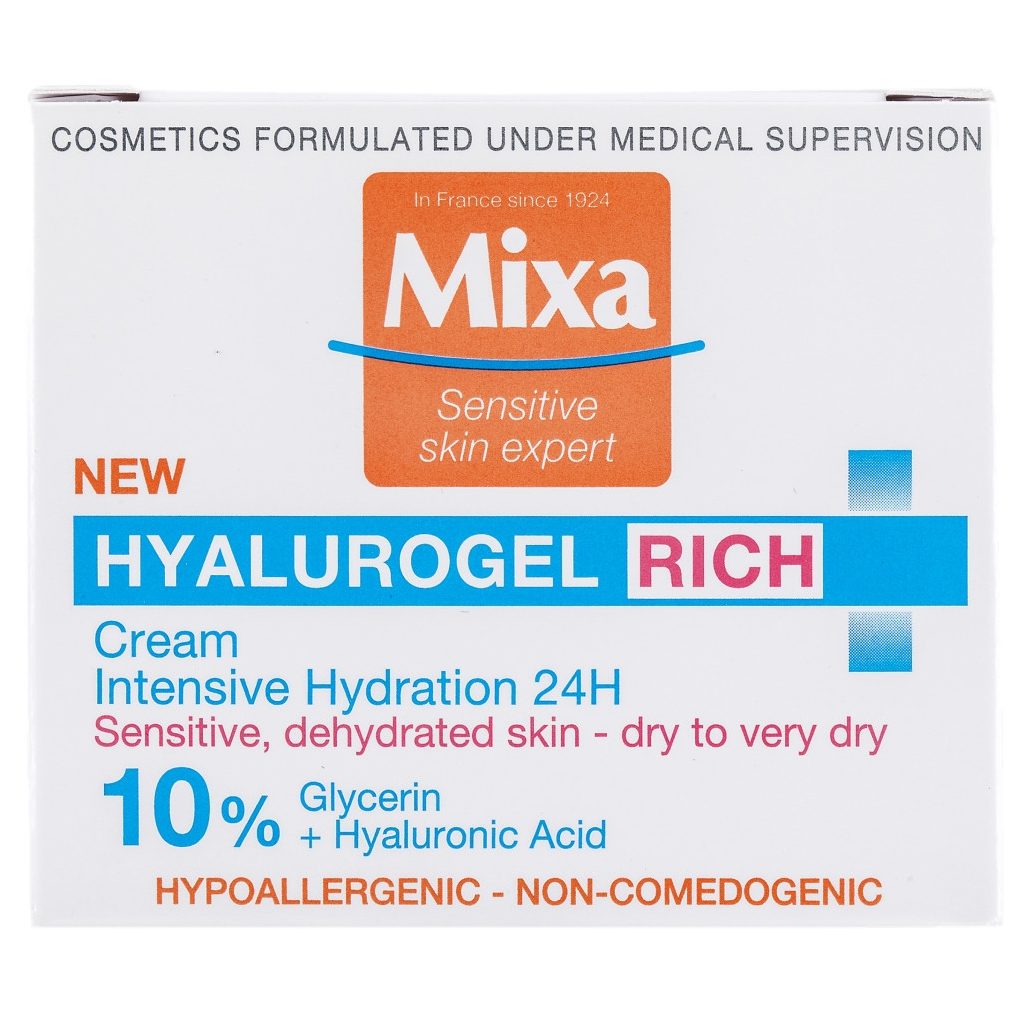 Mixa Hyalurogel Rich intenzíven hidratáló arcápoló krém (50 ml)