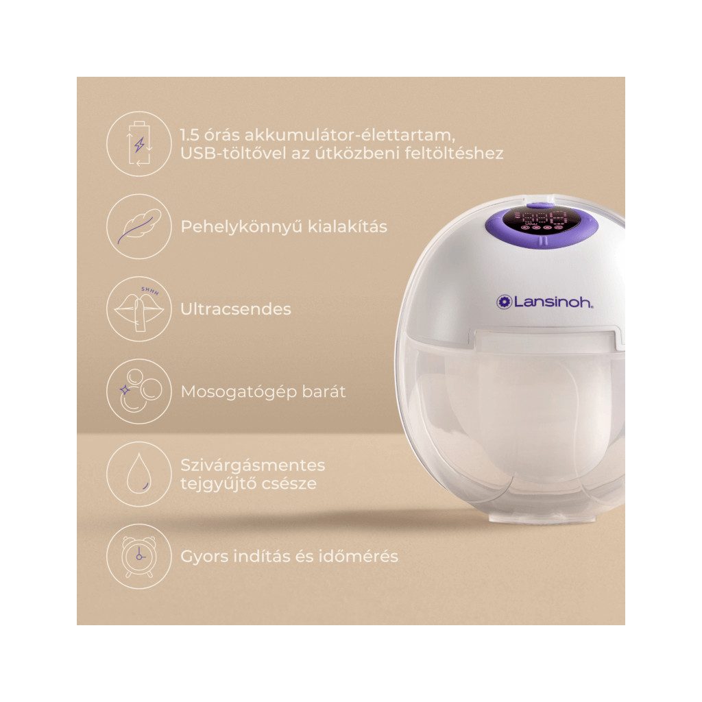 Lansinoh Hordható mellszívó - 4 fázisú, egyes