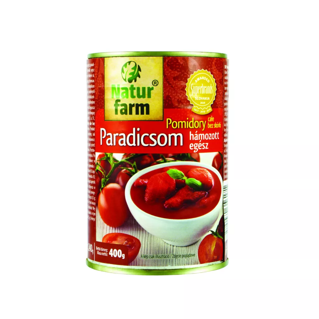 Natur Farm hámozott egész paradicsom (3x400 g)