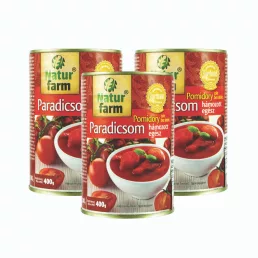 Natur Farm hámozott szeletelt paradicsom (3x400 g)