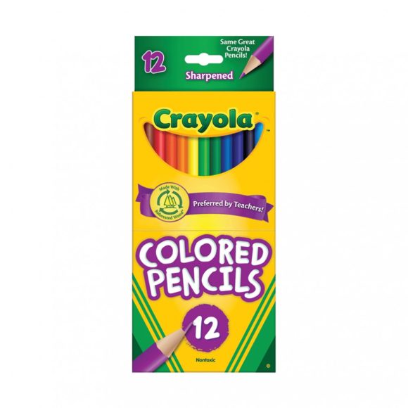 Crayola 12 db hosszú, hengeralakú színes ceruza