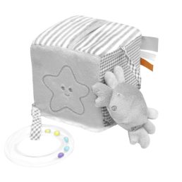 BabyBruin puha készségfejlesztő bébikocka (szürke)