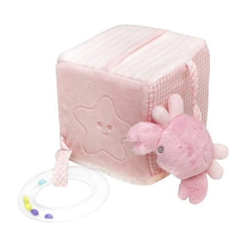 BabyBruin puha készségfejlesztő bébikocka (rózsaszín)