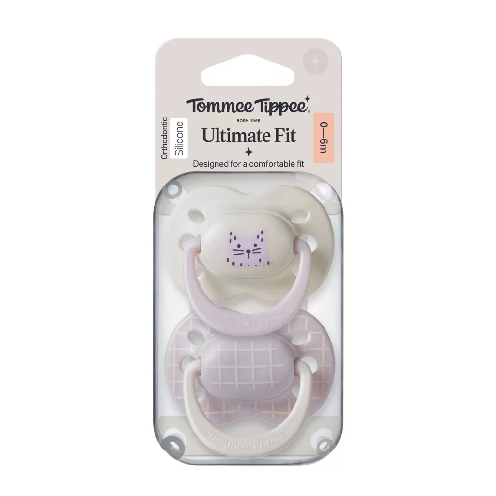 Tommee Tippee Ultimate Fit nyugtató cumi sterilizáló tokkal 0-6 hó 2 db (lányos)