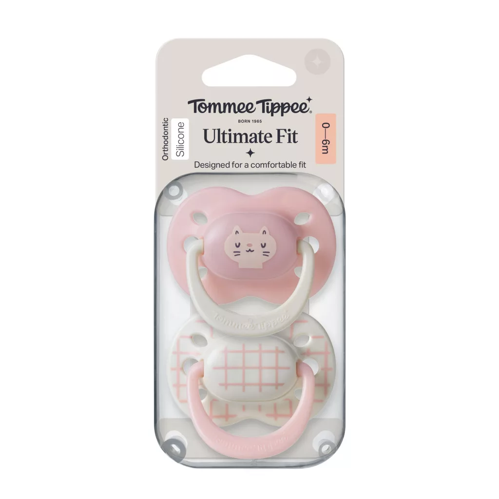 Tommee Tippee Ultimate Fit nyugtató cumi sterilizáló tokkal 0-6 hó 2 db (lányos)