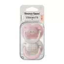 Tommee Tippee Ultimate Fit nyugtató cumi sterilizáló tokkal 0-6 hó 2 db (lányos)
