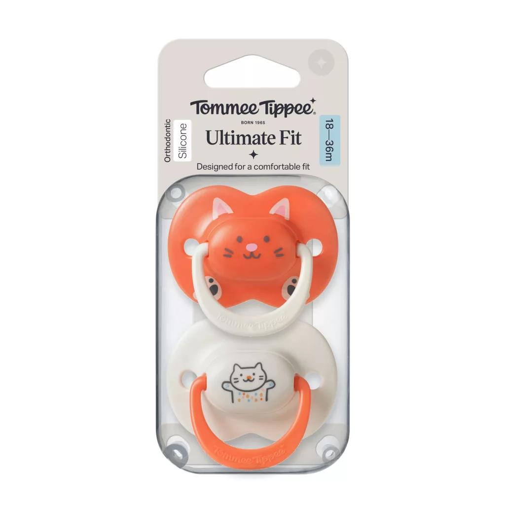 Tommee Tippee Ultimate Fit nyugtató cumi sterilizáló tokkal 18-36 hó 2 db (lányos)